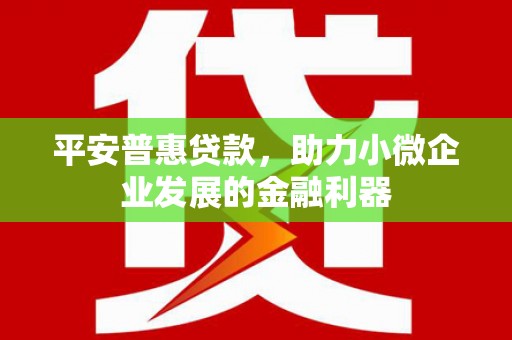 永福平安普惠贷款，助力小微企业发展的金融利器