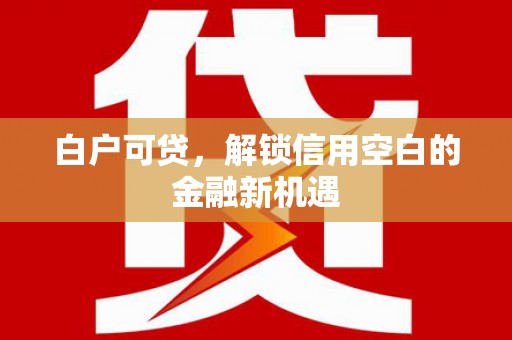 永福白户可贷，解锁信用空白的金融新机遇