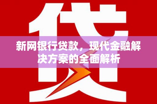 永福新网银行贷款，现代金融解决方案的全面解析