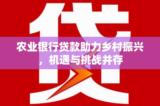 永福农业银行贷款助力乡村振兴，机遇与挑战并存
