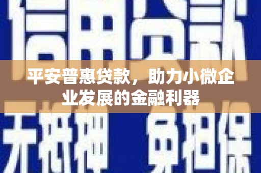 永福平安普惠贷款，助力小微企业发展的金融利器