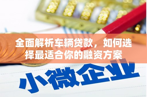 永福全面解析车辆贷款，如何选择最适合你的融资方案